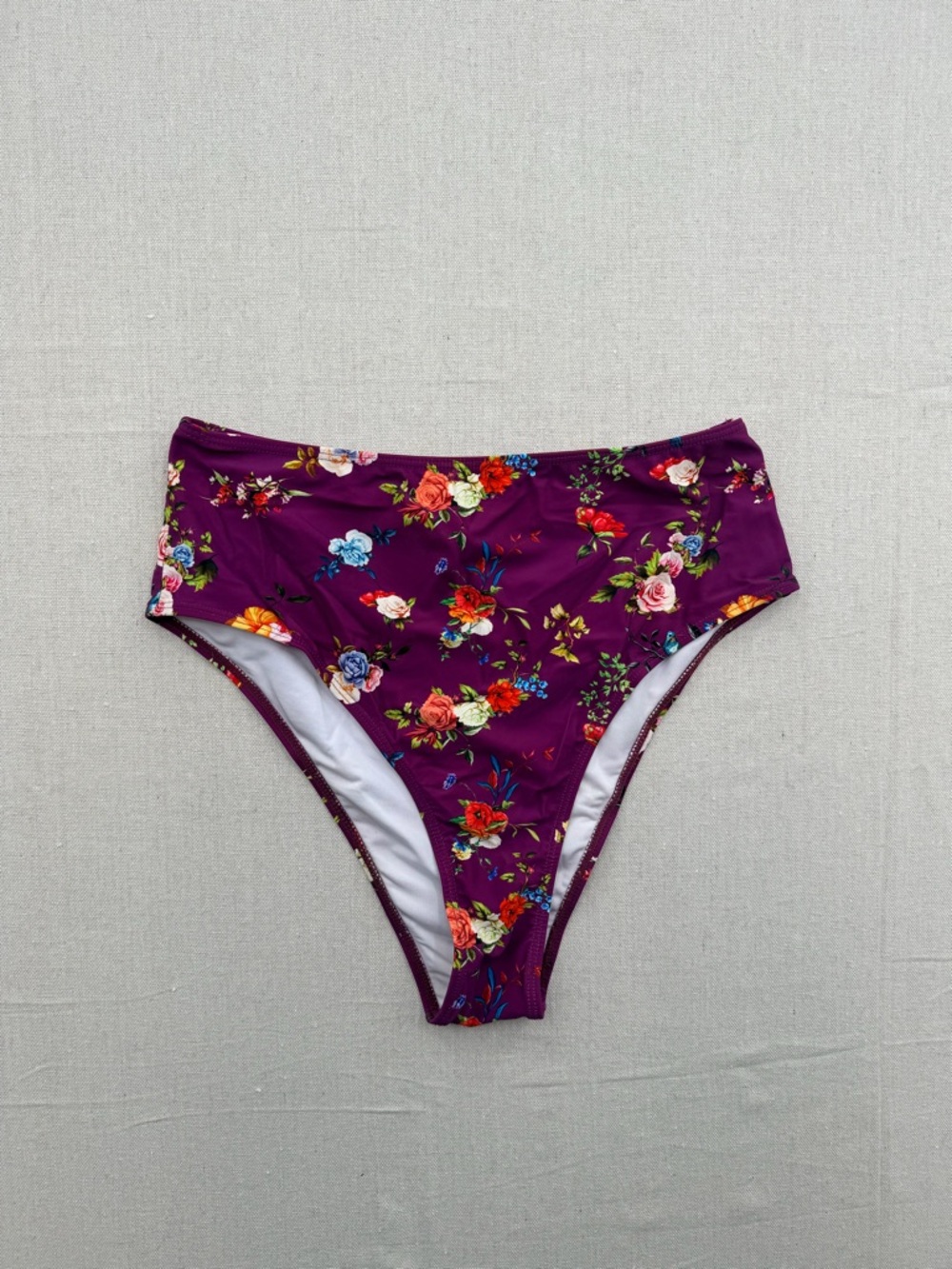 Cupshe Purple Floral Swimwear with Pink Accent